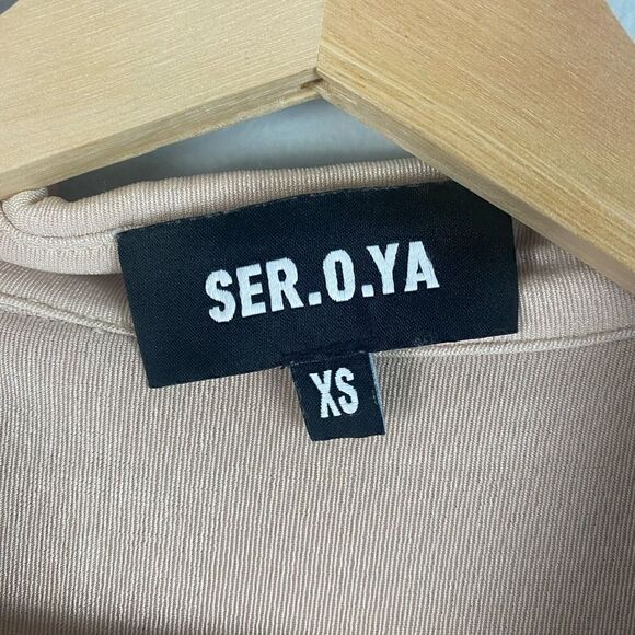 SER.O.YA CAMI RUCHED SHIRT DRESS BEIGE XS - Picture 7 of 10